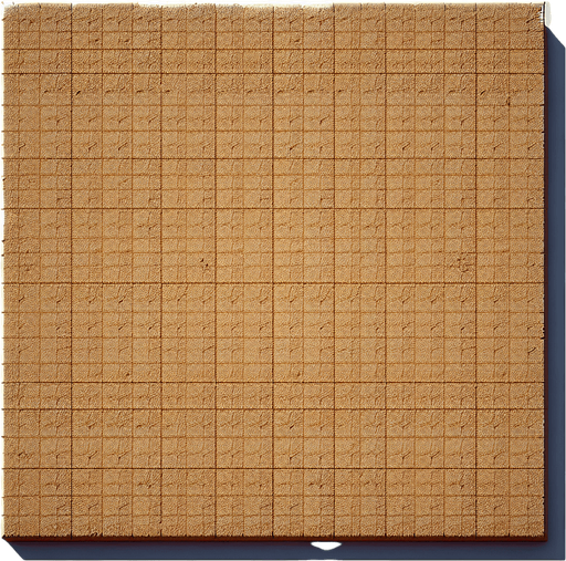simple straight square light brown soil.
Zenith view. Video game style. High definition.