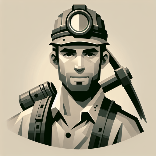 miner.
Single Game Texture. In-Game asset. 2d. Blank background. High contrast. No shadows.