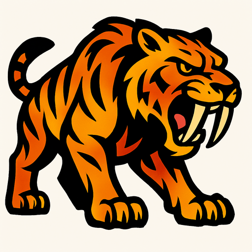 Sabertooth tiger.
In-Game asset.  2d.  High contrast.  No shadows