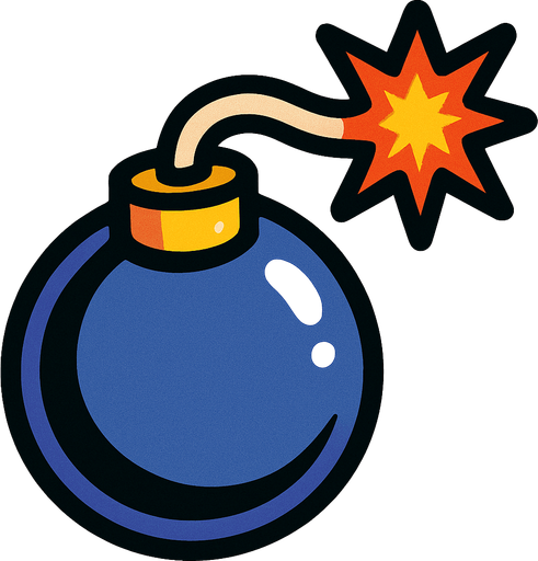 bomba.
In-Game asset.  2d.  High contrast.  No shadows