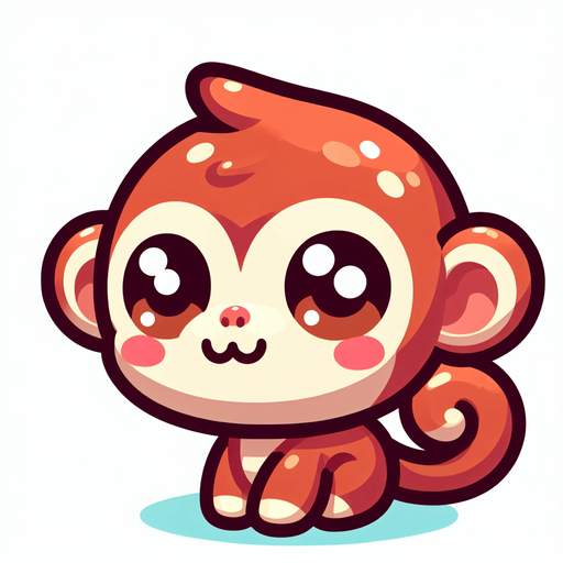 Create a cute monkey seen from the side.
Single Game Texture. In-Game asset. 2d. Blank background. High contrast. No shadows.