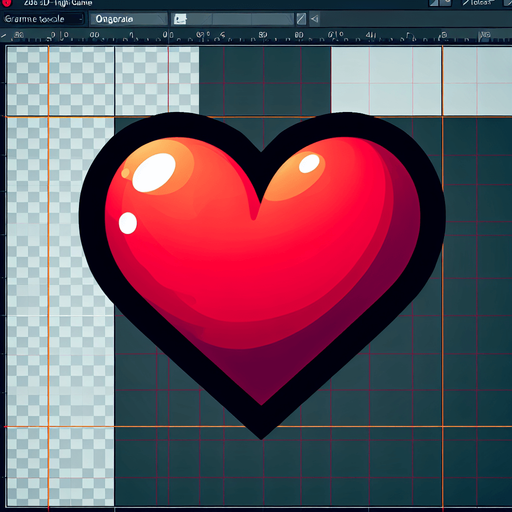heart.
Single Game Texture. In-Game asset. 2d. Blank background. High contrast. No shadows.