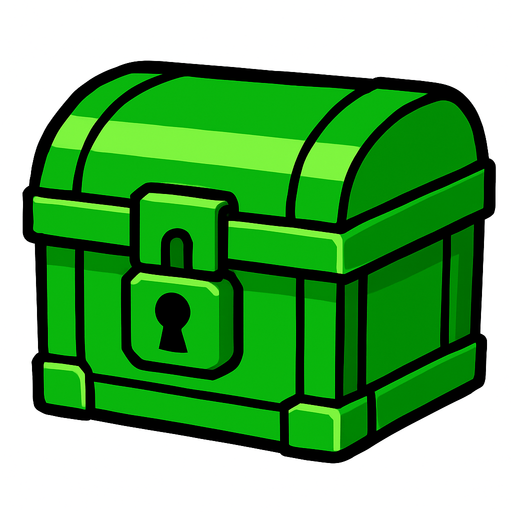 Green box.
In-Game asset.  2d.  High contrast.  No shadows