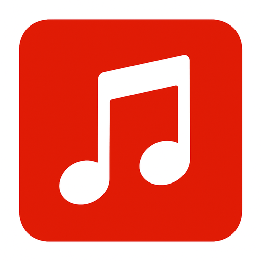 A single musical tile red.
In-Game asset.  2d.  High contrast.  No shadows