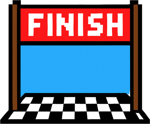 make a 2d pixel finish line.
In-Game asset.  2d.  High contrast.  No shadows