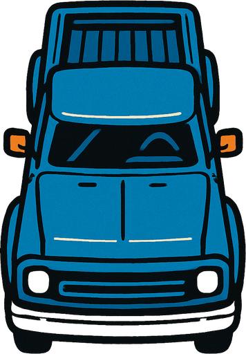 top view truck.
In-Game asset.  2d.  High contrast.  No shadows