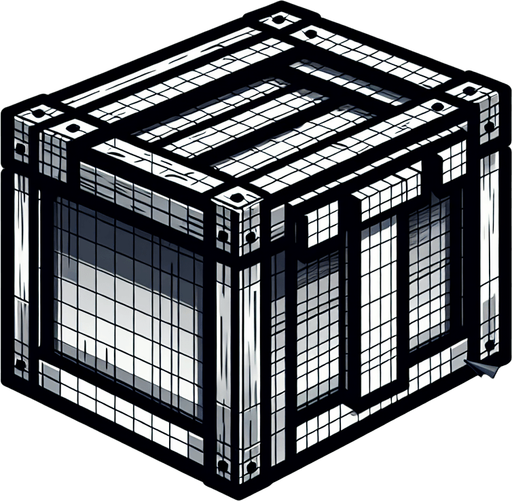 supply crate.
Single Game Texture.  In-Game asset.  2d.  Blank background.  High contrast.  No shadows