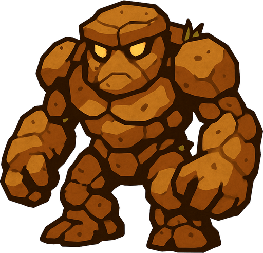 גולם עשוי אדמה מהאגדות.
In-Game asset.  2d.  High contrast.  No shadows