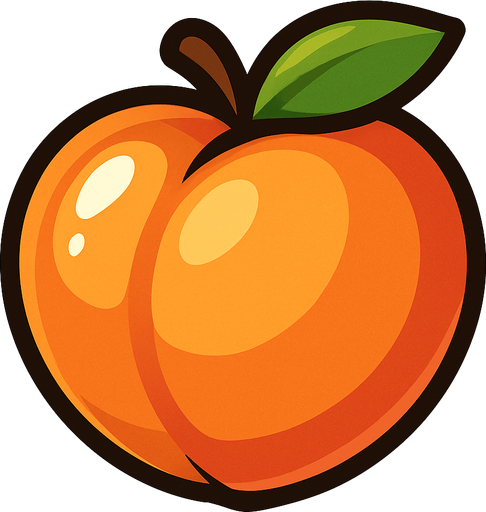 Shiney peach vector.
In-Game asset.  2d.  High contrast.  No shadows