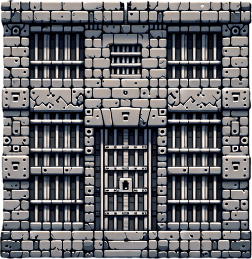 make a prison
Single Game Texture. In-Game asset. 2d. Blank background. High contrast. No shadows.