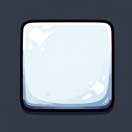 cartoon white square.
Single Game Texture. In-Game asset. 2d. Blank background. High contrast. No shadows.