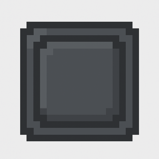 dark gray square 16*16 pixels pixel art..
In-Game asset.  2d.  High contrast.  No shadows