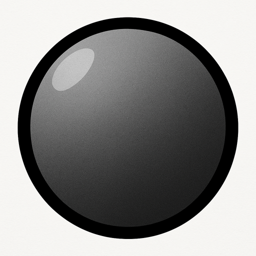 Grey black ball.
In-Game asset.  2d.  High contrast.  No shadows