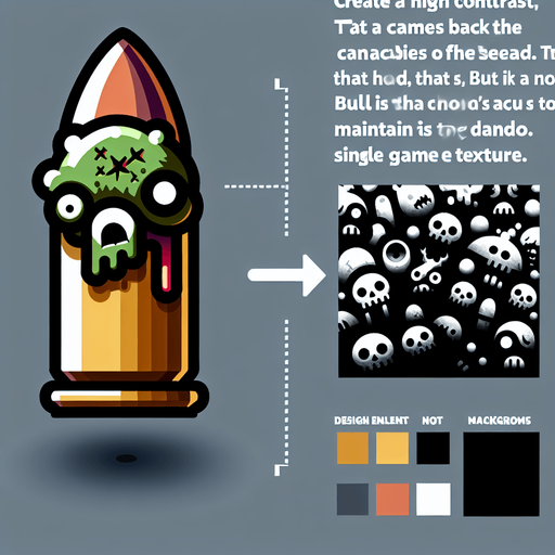 zombie bullet.
Single Game Texture. In-Game asset. 2d. Blank background. High contrast. No shadows.
