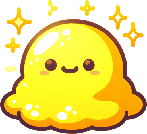 Un slime RPG amarillo y divino con estilo suave y simple.
Single Game Texture.  In-Game asset.  2d.  Blank background.  High contrast.  No shadows