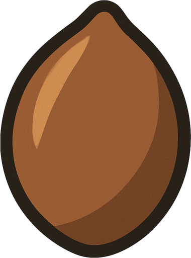 Brown Seed.
In-Game asset.  2d.  High contrast.  No shadows. Very simple