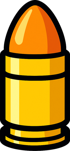 Bullet.
In-Game asset.  2d.  High contrast.  No shadows