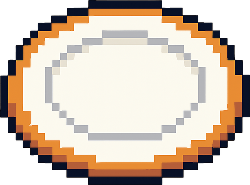 pixel art plate.
In-Game asset.  2d.  High contrast.  No shadows