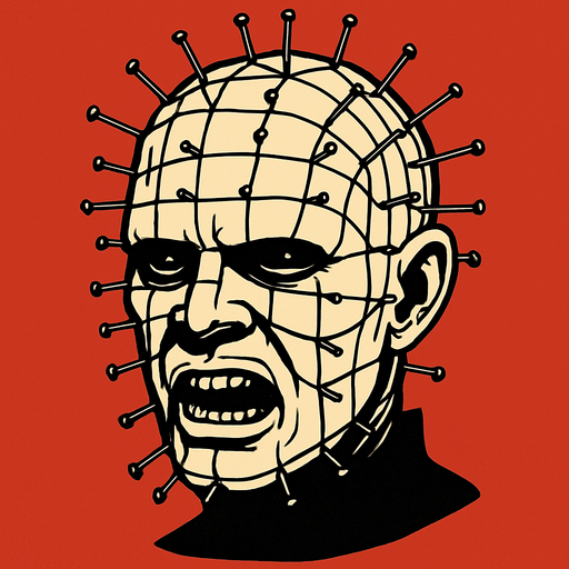 pinhead face.
In-Game asset.  2d.  High contrast.  No shadows