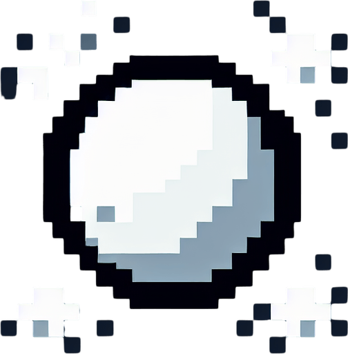 A white bubble with a black outline. Pixel art..
Single Game Texture.  In-Game asset.  2d.  Blank background.  High contrast.  No shadows