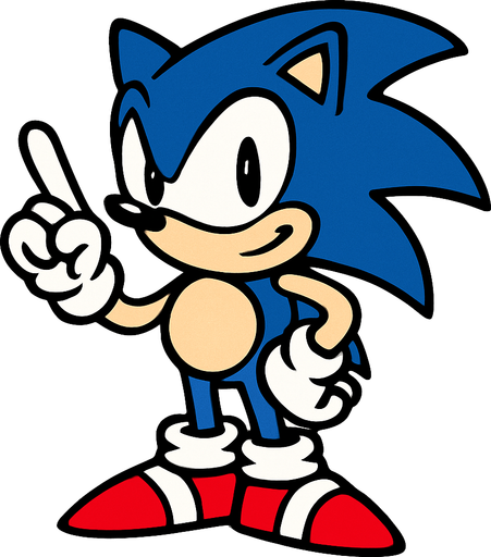 sonic.
In-Game asset.  2d.  High contrast.  No shadows