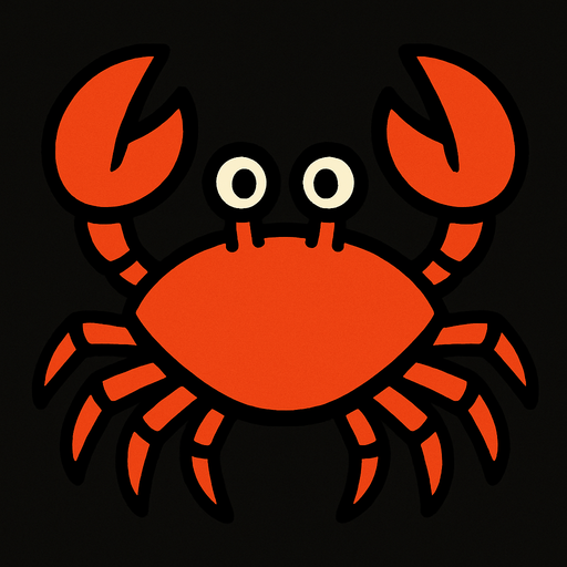 crab.
In-Game asset.  2d.  High contrast.  No shadows
