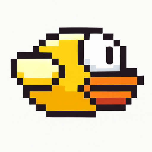 Flappy bird kuşu.
In-Game asset.  2d.  High contrast.  No shadows