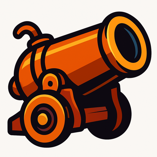 Cannon.
In-Game asset.  2d.  High contrast.  No shadows