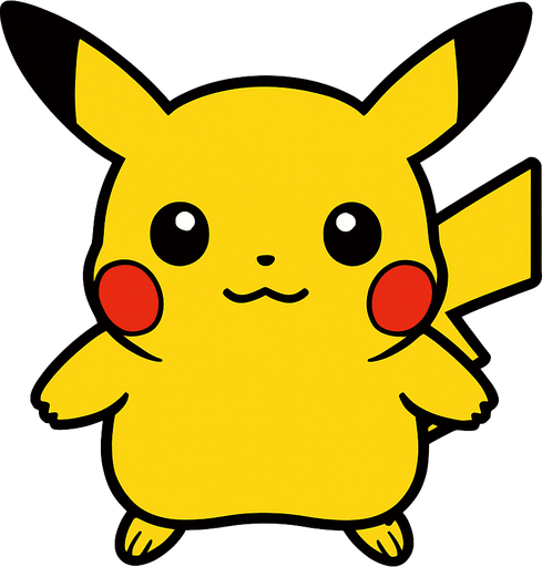 Pikachu visto desde arriba.
In-Game asset.  2d.  High contrast.  No shadows