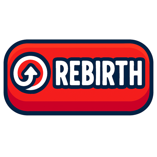 rebirth button.
In-Game asset.  2d.  High contrast.  No shadows