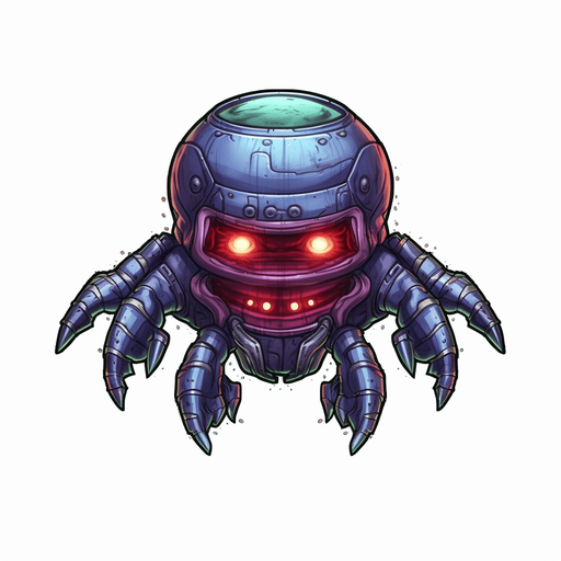 Alien enemy boss, adopted to space, flying down
Game Texture. In-Game asset. 2d. Pixelart. White background. Blank background. Low detail. High contrast.