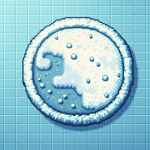 frost circle arena. seen from above. Single Game Texture. In-Game asset. 2d. Blank background. High contrast. No shadows. pixelated. 8 bit