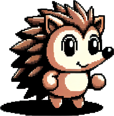 a hedgehog on a street.
video game sprite