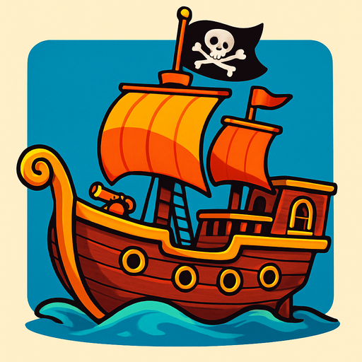 Korsan gemisi 3d pixar gösterişli olsun.
In-Game asset.  2d.  High contrast.  No shadows