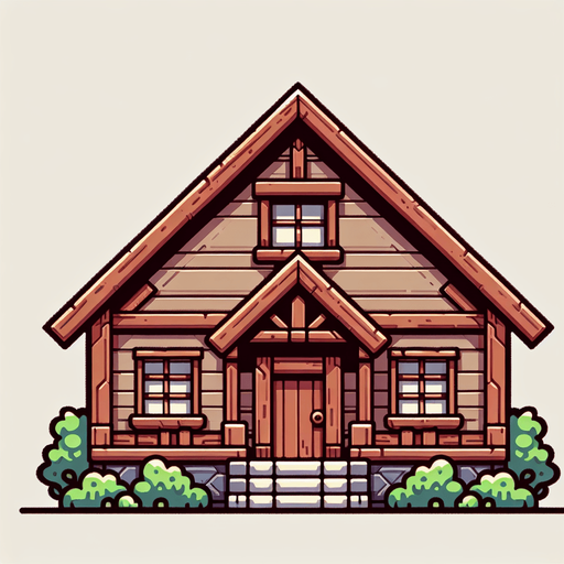 house.
Single Game Texture. In-Game asset. 2d. Blank background. High contrast. No shadows.