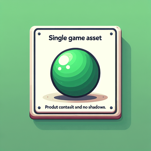 Ball for pop game plain green.
Single Game Texture. In-Game asset. 2d. Blank background. High contrast. No shadows.