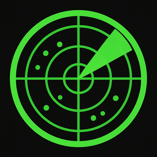 only green circle radar area.
In-Game asset.  2d.  High contrast.  No shadows