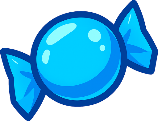 candy blue.
In-Game asset.  2d.  High contrast.  No shadows