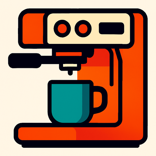 coffee machine.
In-Game asset.  2d.  High contrast.  No shadows