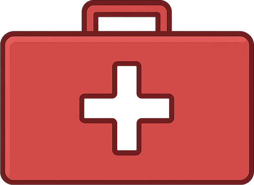 sağlık çantası. No background. Transparent background. Blank background. No shadows. 2d. In-Game asset. flat