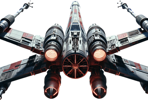 X wing, from back-Top view
