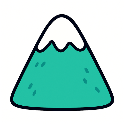 montaña tierna sin cara kawaii.
In-Game asset.  2d.  High contrast.  No shadows