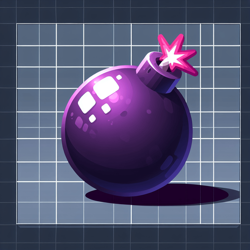 Purple bomb

Single Game Texture. In-Game asset. 2d. Blank background. High contrast. No shadows.