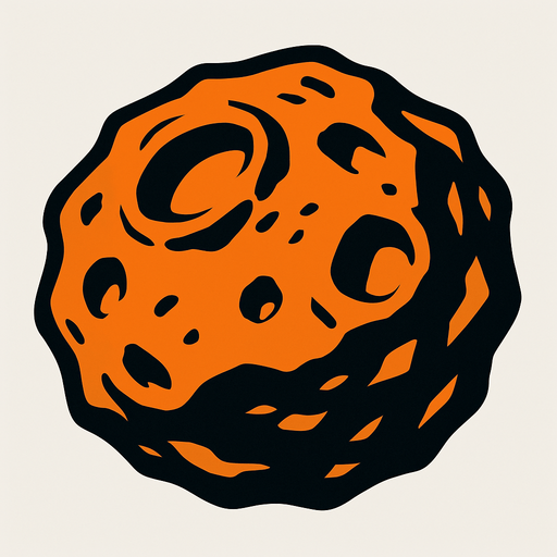 asteroid.
In-Game asset.  2d.  High contrast.  No shadows