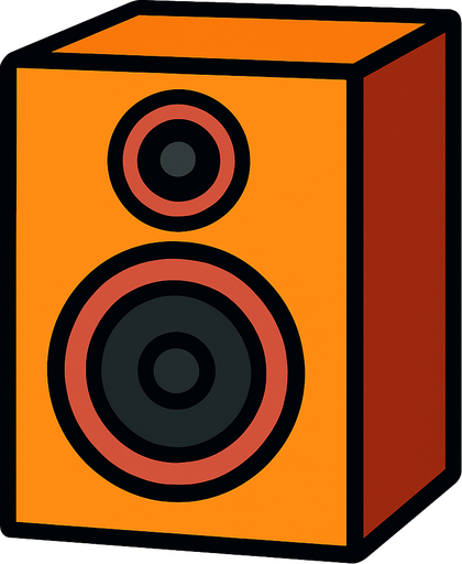 2d one bakan duz aciya sahip golgesiz bir speaker yap.
In-Game asset.  2d.  High contrast.  No shadows