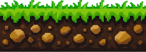 2048x100 pixel ground layer with grass.
In-Game asset.  2d.  High contrast.  No shadows
