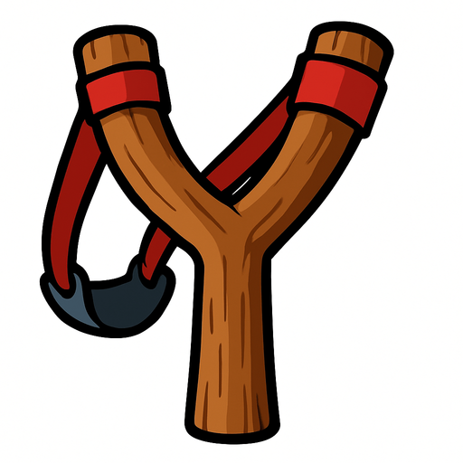 Angry birds slingshot.
In-Game asset.  2d.  High contrast.  No shadows