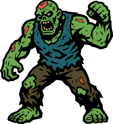 Tough zombie.
In-Game asset.  2d.  High contrast.  No shadows