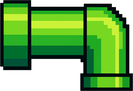 pixel art pipe.
In-Game asset.  2d.  High contrast.  No shadows