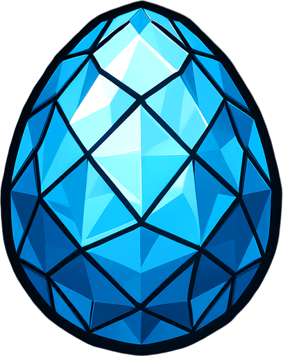 A Diamond egg.
In-Game asset.  2d.  High contrast.  No shadows